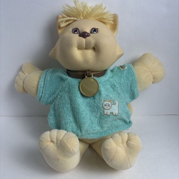 Cabbage Patch Kids Doll Frisky Cat Koosas 1983 Coleco Brown Eyes With Collar - Picture 1 of 9